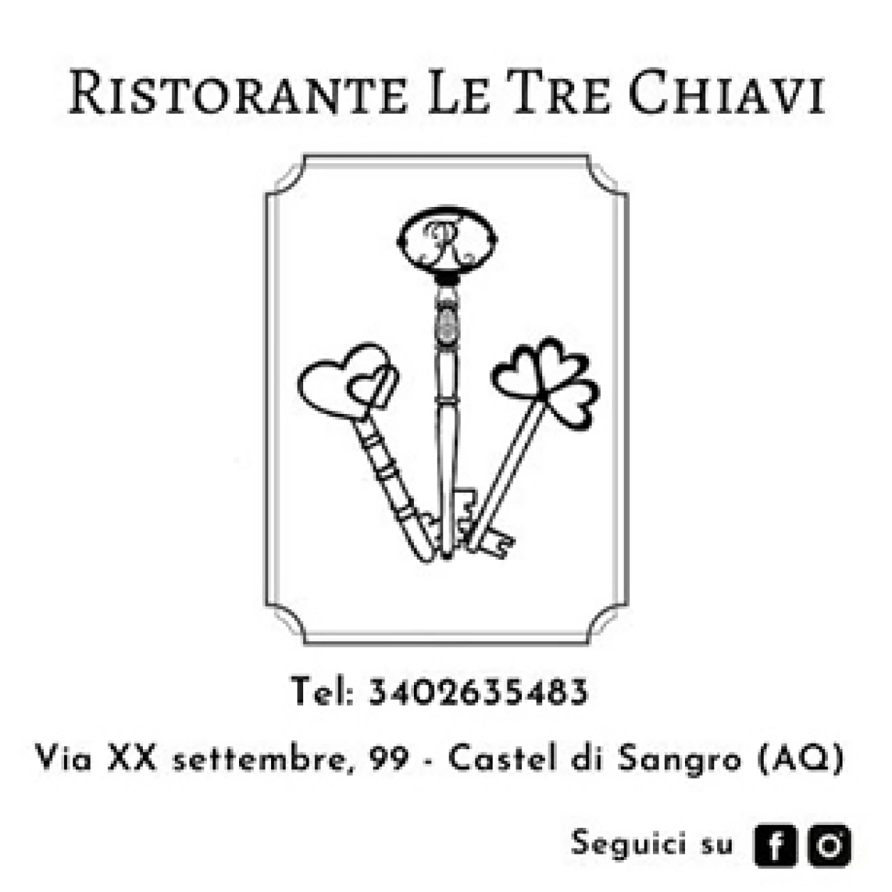 Banner Ristorante Le Tre Chiavi 306 per 306 pixel